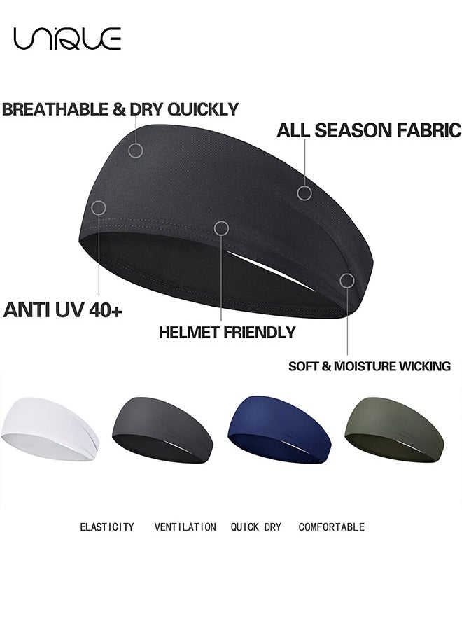 5 Pcs Mens Running Headband, for Running, Cycling, Basketball, Yoga, Fitness Workout Stretchy Unisex Hairband