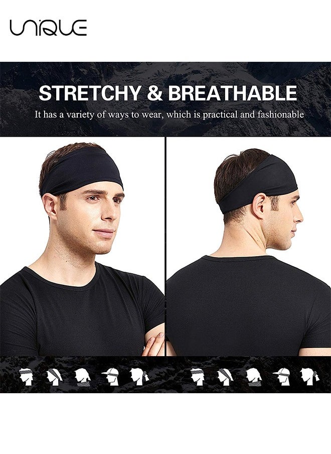 5 Pcs Mens Running Headband, for Running, Cycling, Basketball, Yoga, Fitness Workout Stretchy Unisex Hairband