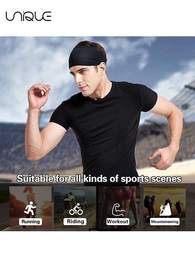 5 Pcs Mens Running Headband, for Running, Cycling, Basketball, Yoga, Fitness Workout Stretchy Unisex Hairband