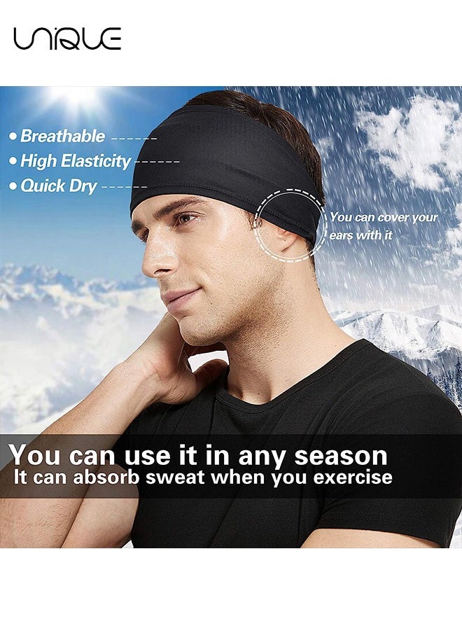 5 Pcs Mens Running Headband, for Running, Cycling, Basketball, Yoga, Fitness Workout Stretchy Unisex Hairband