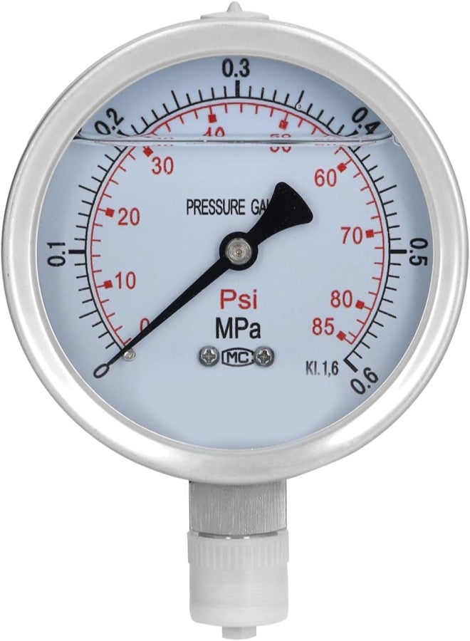 klarako Y?100BF 0?0.6MPa Radial Pressure Gauge Stainless Steel Corrosion?Resistant Shock?Resistant Oil?Filled Vacuum Gauge - Image 1