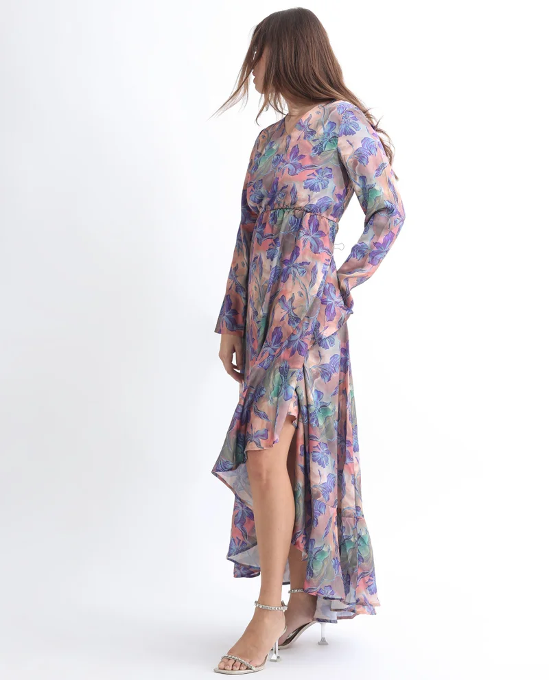 Rareism Women's Floral Bliss Flared Dress