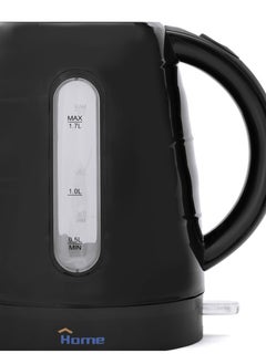 Home Plastic electric kettle 1850 watts, capacity: 1.7 liters. It makes no noise during boiling, allowing you to enjoy your beverage in peace. You can enjoy pure beverages thanks to its filter that helps remove impurities. An external window displays the water level. Overheat protection.  - Image 2