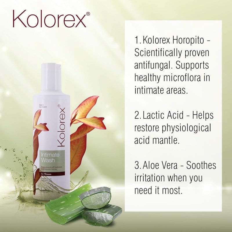 kolorex غسول كولوريكس الحميم اليومي بالأعشاب ومتوازن الحموضة للنساء يحتوي على عشبة هوروبيتو من نيوزيلندا 250 مل - Image 4