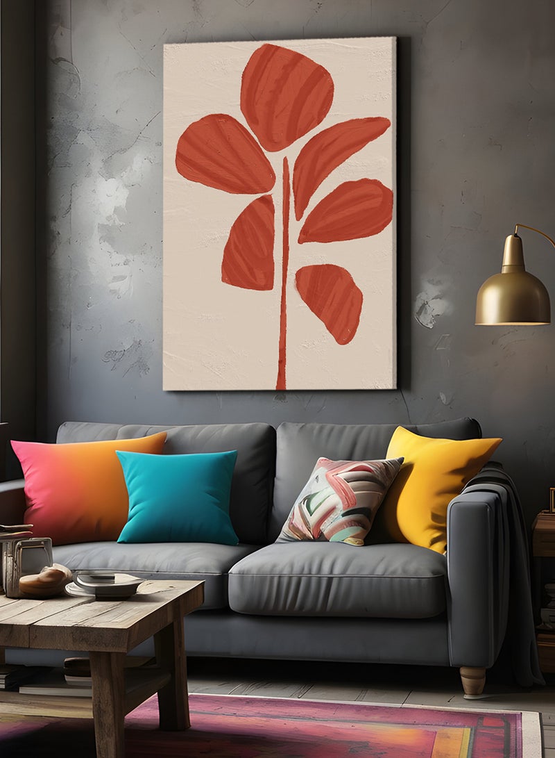 لوحة كانفاس على إطار خشبي بتصميم نمط من الزهور - Image 2