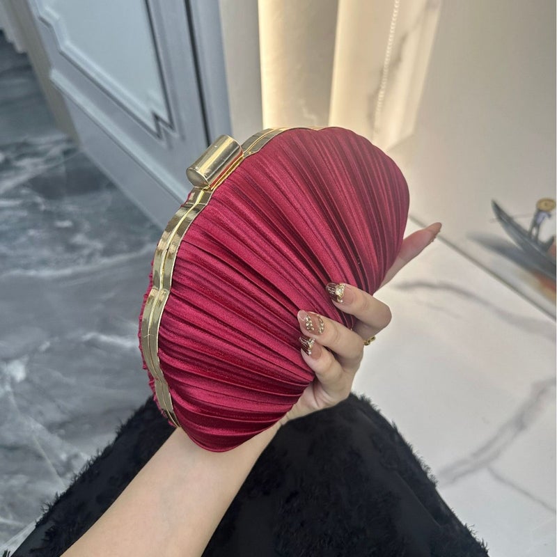Pearl Chain Pleated Evening Handbag - Image 4