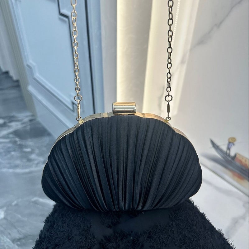 Pearl Chain Pleated Evening Handbag - Image 3