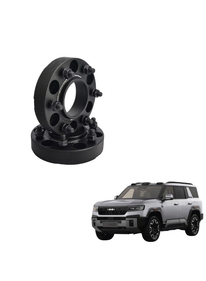 MOTOR FIT 30mm Wheel Spacers for Leopard 8 2024+ (Set of 2) | 6x139.7 Hubcentric Forged 6061-T6  Aluminum Spacer Kit | M14x1.5 Studs | Hard Anodized Black - Image 1
