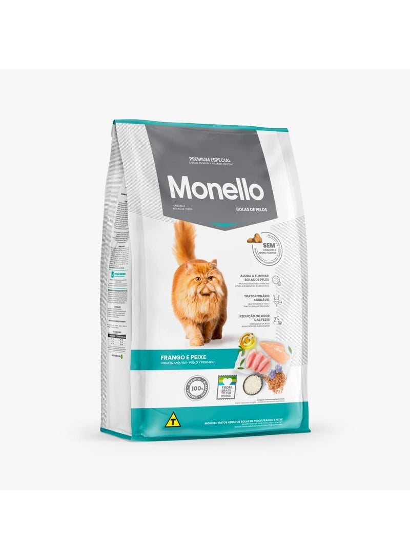 Monello Special Premium Adult Cat Hairball Control Chicken and Fish Flavor 1KG Pet Cat Food - Image 2