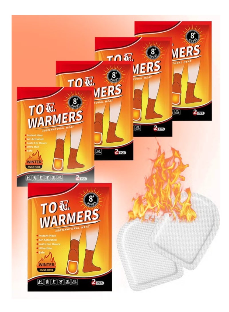 BOSART Foot Toe Warmers, Up to 8 Hours of Heat Long Lasting, Hot Insole Feet Warmer, Instant Toe Warmers Disposable Adhesive Air Activated Warmers for Winter Outdoor Work, Sports Activities, 5 Pairs - Image 1