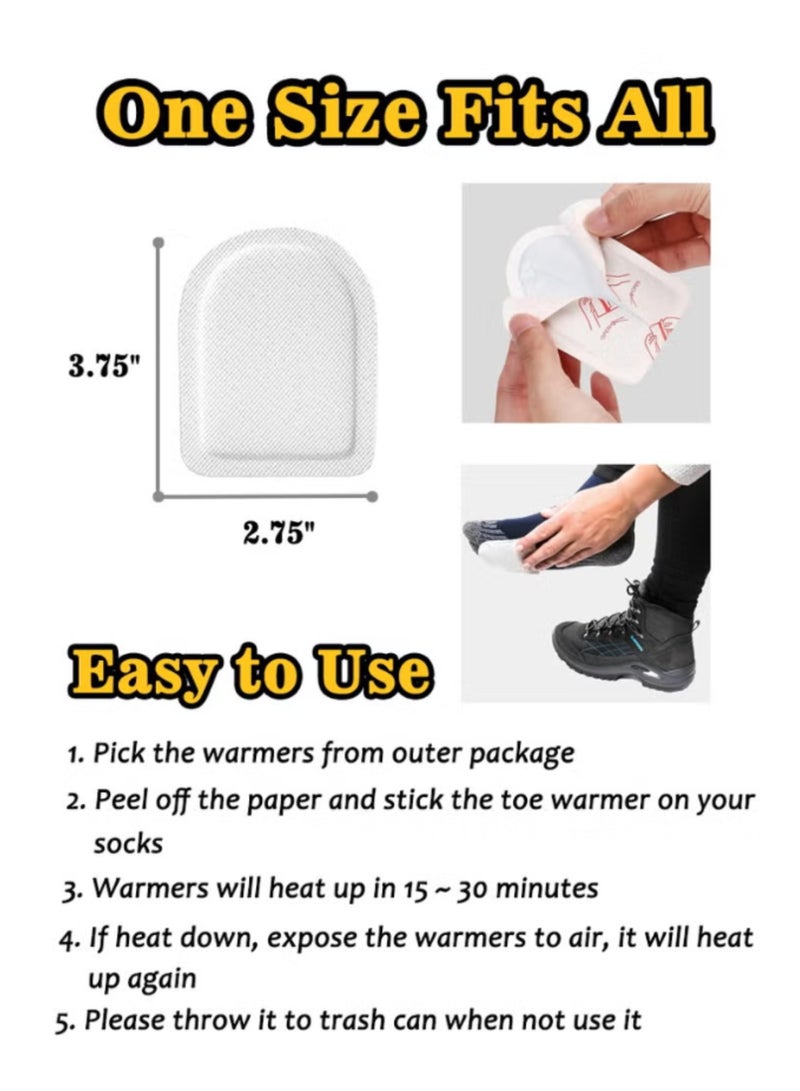 BOSART Foot Toe Warmers, Up to 8 Hours of Heat Long Lasting, Hot Insole Feet Warmer, Instant Toe Warmers Disposable Adhesive Air Activated Warmers for Winter Outdoor Work, Sports Activities, 5 Pairs - Image 2