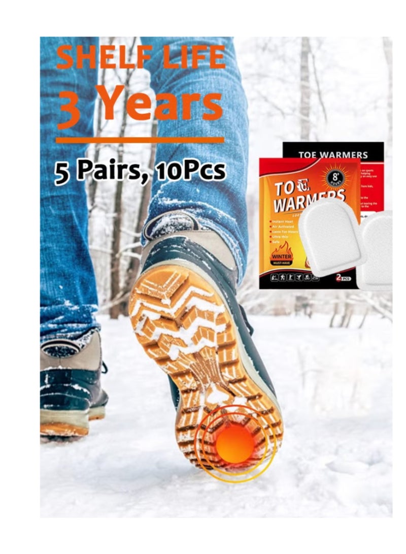 BOSART Foot Toe Warmers, Up to 8 Hours of Heat Long Lasting, Hot Insole Feet Warmer, Instant Toe Warmers Disposable Adhesive Air Activated Warmers for Winter Outdoor Work, Sports Activities, 5 Pairs - Image 4