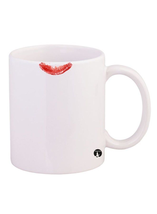 RKN Lipstick Stain Design Mug White Red 1 1ounce - Image 2