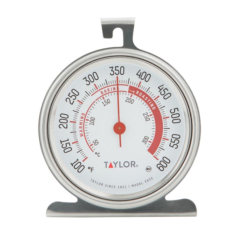 Taylor 5932 Large Dial Kitchen Cooking Oven Thermometer Kitchen Food Grill Thermometer 325 Inch Dial Stainless Steel Silver
