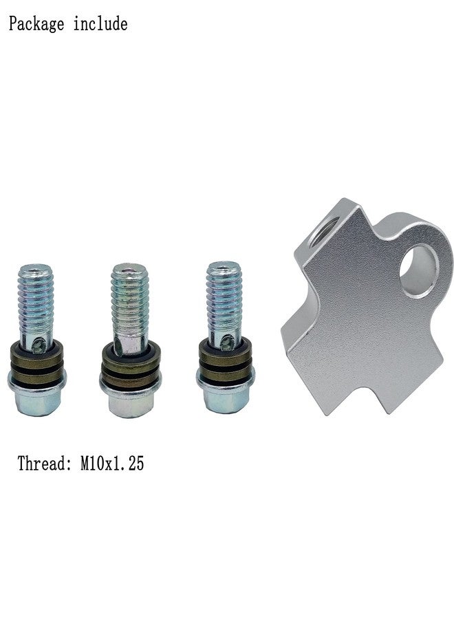 kweiny Motorcycle Hydraulic Brake Line Tee Hose Connector 3 Way Adapter with M10 Banjo Bolt(Square Shape) - Image 5
