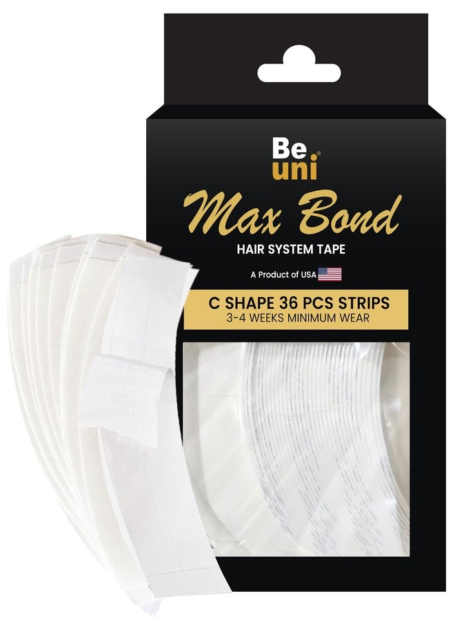 Beuni Max Bond Hair Patch Tape For Men - Strong Hold Up To 2-4 Weeks | No ShineTape For Hair Patch | Waterproof Wig Tape For Men | Skin Safe, Non-Allergic, Medical Grade Material | 36 Pcs - Image 1