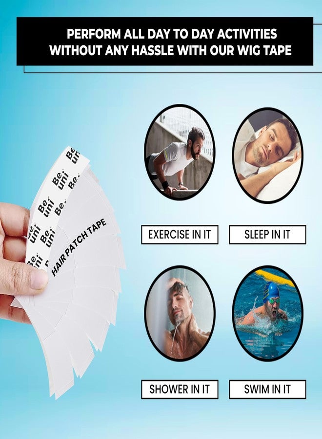Beuni Max Bond Hair Patch Tape For Men - Strong Hold Up To 2-4 Weeks | No ShineTape For Hair Patch | Waterproof Wig Tape For Men | Skin Safe, Non-Allergic, Medical Grade Material | 36 Pcs - Image 5