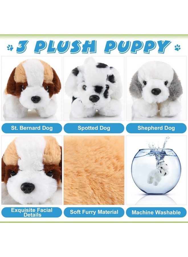 Skylety 3 Pcs 7.87 Inches Dog Stuffed Animal Plush Dog Puppy Soft Plush Dog Pillow Toy Fluffy Puppy Set For Girls Kids Dog Theme Party Favor Birthday Baby Room Home Decor (St. Bernard Shepherd Spotted Dog) - Image 4