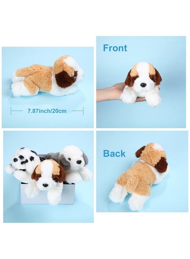 Skylety 3 Pcs 7.87 Inches Dog Stuffed Animal Plush Dog Puppy Soft Plush Dog Pillow Toy Fluffy Puppy Set For Girls Kids Dog Theme Party Favor Birthday Baby Room Home Decor (St. Bernard Shepherd Spotted Dog) - Image 3