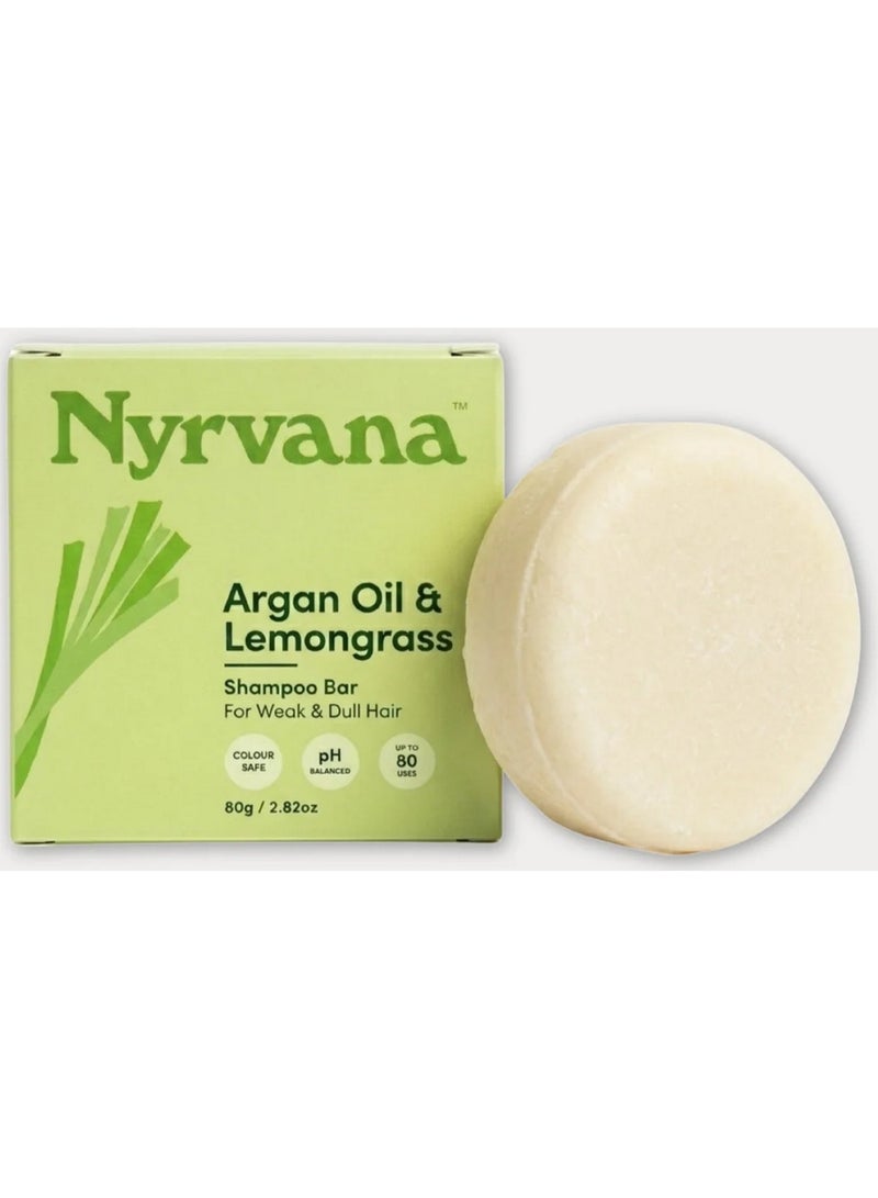 Nyrvana Argan Oil & Lemongrass Shampoo Bar 80G - Image 1