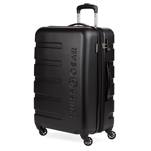 SWISSGEAR حقائب سفر صلبة قابلة للتوسيع من SwissGear 7366 مع عجلات دوارة، قفل TSA، أسود، متوسطة الحجم 23 بوصة - Image 1
