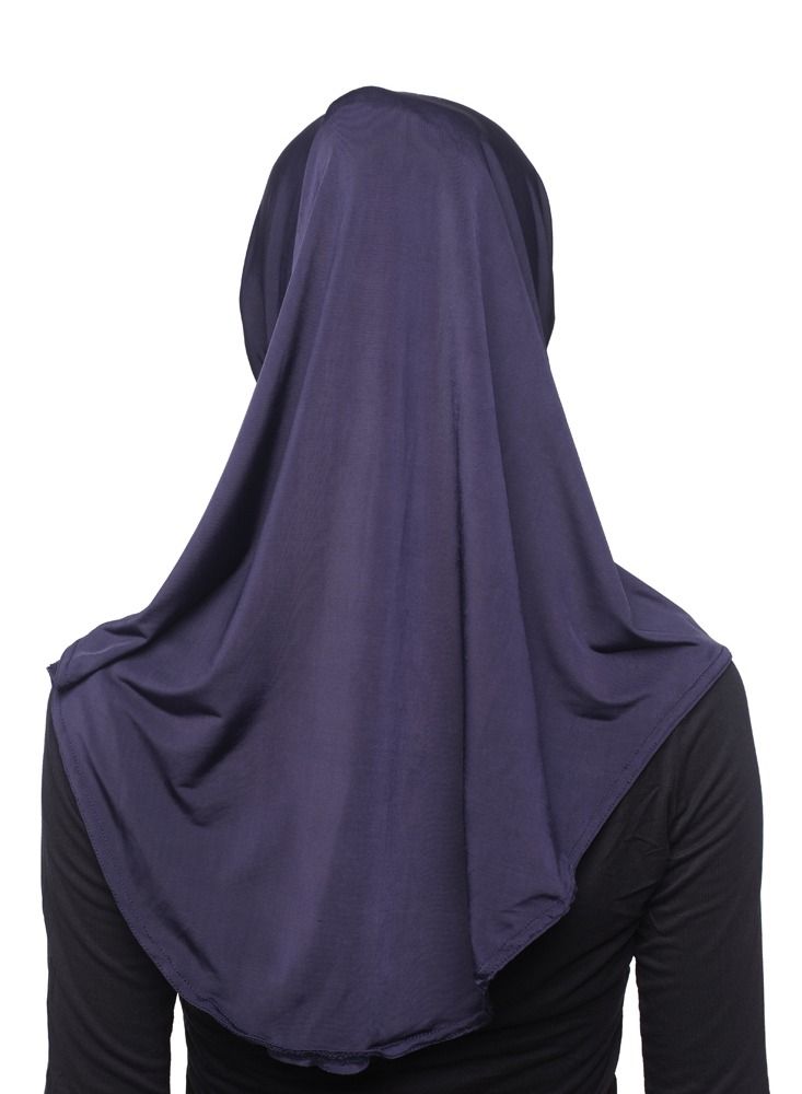 إسكدنيا Women's Comfortable Solid Color Hijab Navy Blue - Image 2