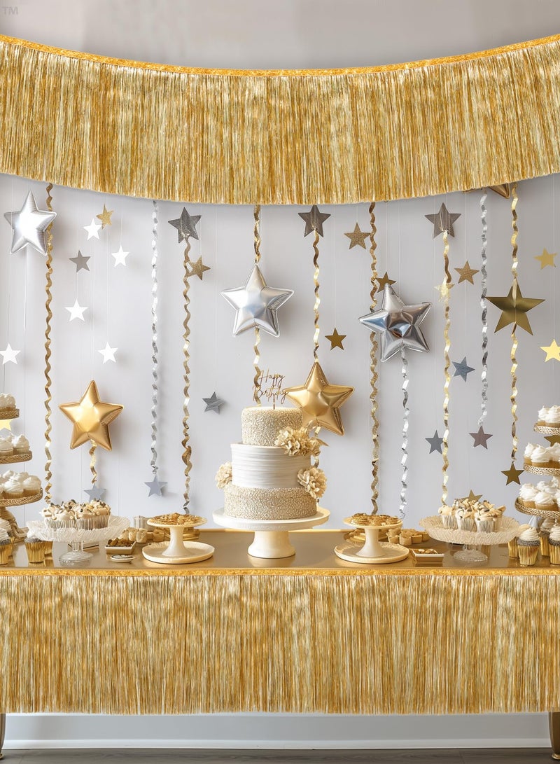 Gold Tassel Party Banner, Gold Tassel Decoration For Birthday Party Graduation Backdrop Tassel 6.5ft*2 Packs - Image 2