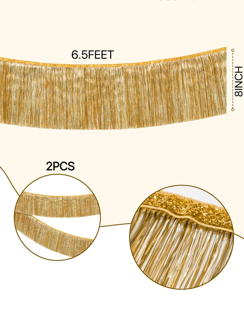Gold Tassel Party Banner, Gold Tassel Decoration For Birthday Party Graduation Backdrop Tassel 6.5ft*2 Packs - Image 4