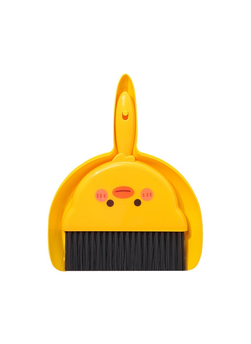 Beauenty Desktop dustpan broom suit household car cleaning tool broom computer keyboard cleaning brush broom with shovel suit Gold 