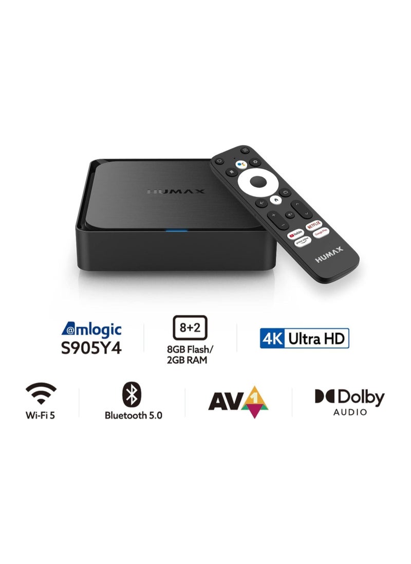 Humax - Humax A1 4K Android TV 11 TV Box with Google Voice Assistant Built-in Netflix Prime Video Disney+, WiFi 5 Bluetooth SD Card SlotUSB 3.0, USB 2.0 - Image 1
