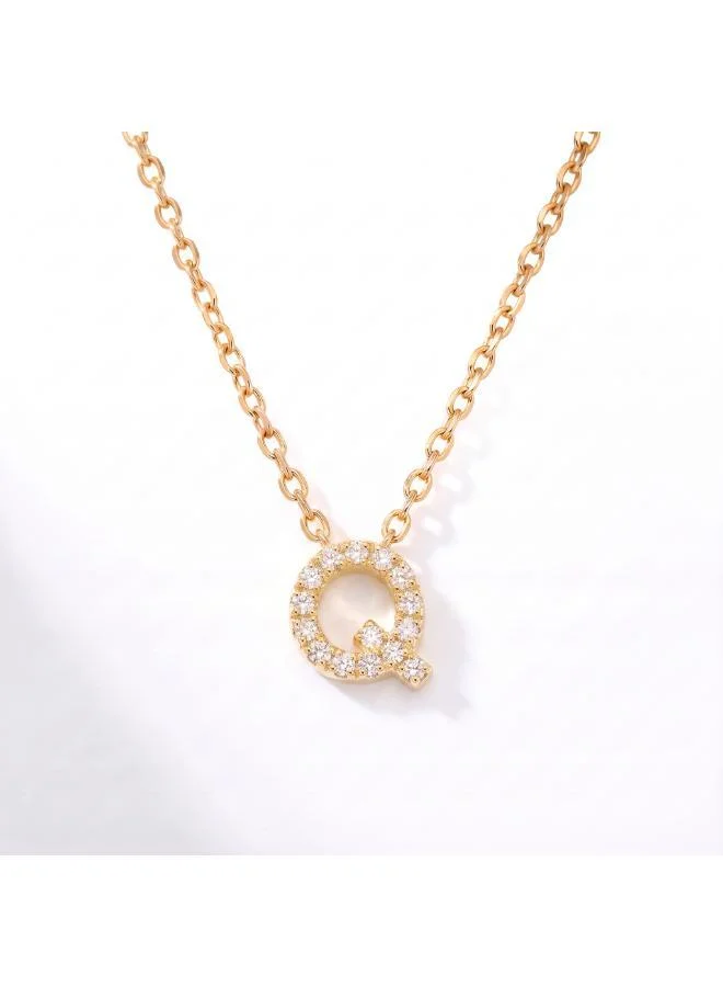 Rovaux Letter Q  Initial Pendant Necklace 18k Gold Plated