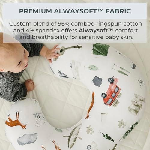 Pobibaby 1Pack Premium Nursing Pillow Cover Ultra Soft Stretchy 96 Cotton Breastfeeding Pillow Cover for Baby Boys and Girls Explore - Image 3