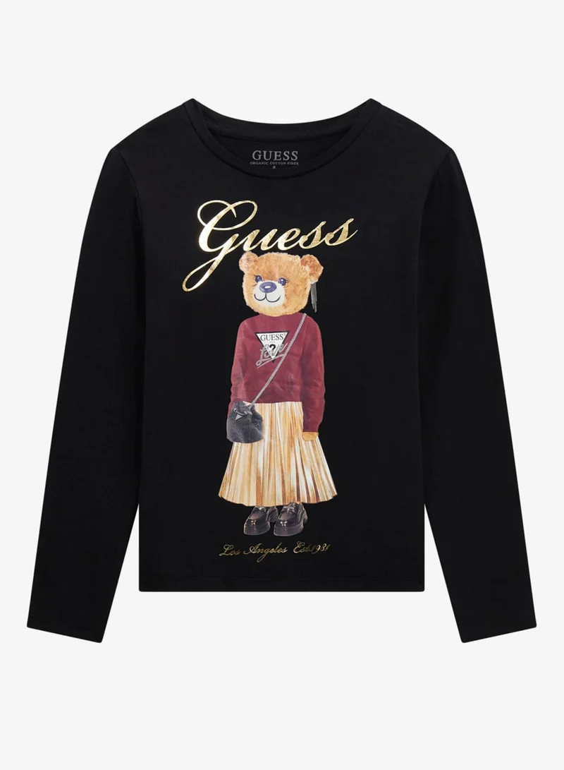 GUESS Kids Slogan Crew neck T-Shirt