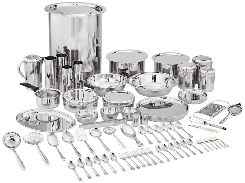 RJ kitchenware Store مجموعة أدوات المطبخ RJ مجموعة عشاء من الفولاذ المقاوم للصدأ 101 قطعة مجموعة عشاء زفاف هدية مجموعة عشاء 101 حزمة - Image 1