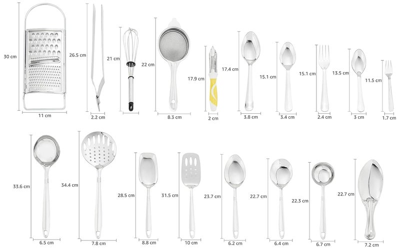 RJ kitchenware Store مجموعة أدوات المطبخ RJ مجموعة عشاء من الفولاذ المقاوم للصدأ 101 قطعة مجموعة عشاء زفاف هدية مجموعة عشاء 101 حزمة - Image 5