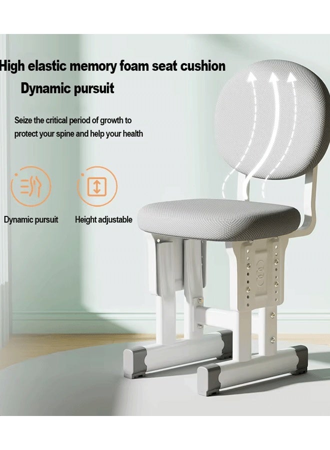 Reelyo Kids' Study Desk Chair Sets, Adjustable Height, Ergonomic Design, with Large Storage Drawer and Bookshelf, Grey - Image 3