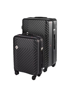 COMPACTOR 2-Piece 4-Wheel Hard Shell Trolley Bag Set with Telescopic Handle Black 53.5 x 31.5 x 80 cm  - Image 1