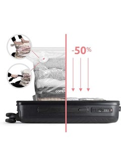 COMPACTOR 2-Piece 4-Wheel Hard Shell Trolley Bag Set with Telescopic Handle Black 53.5 x 31.5 x 80 cm  - Image 4