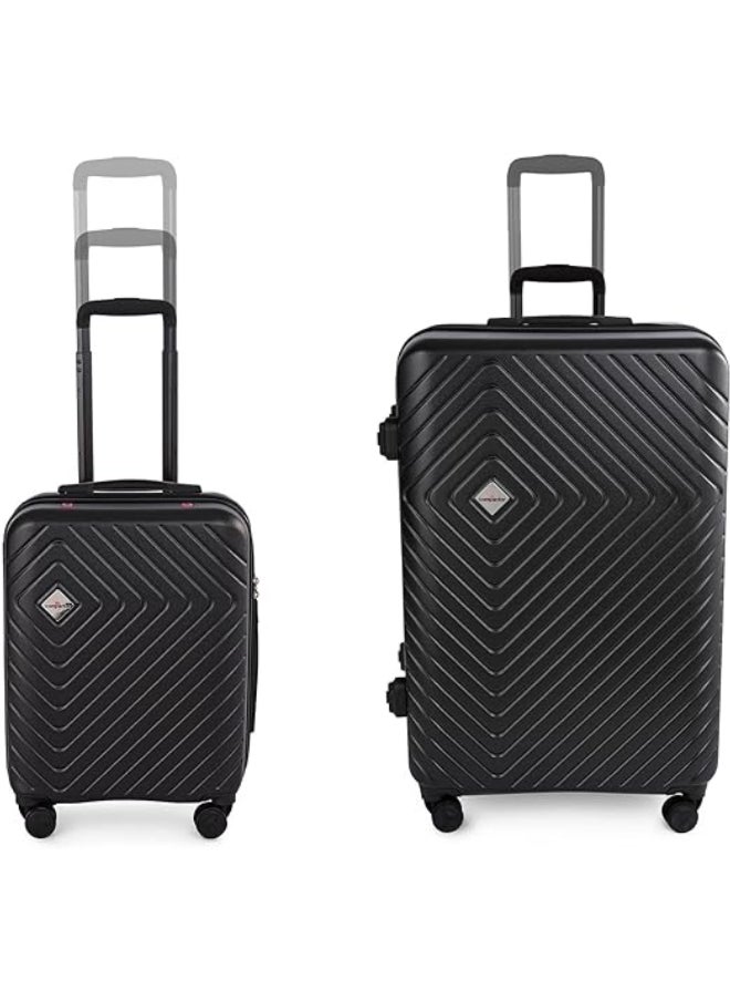 COMPACTOR - 2-Piece 4-Wheel Hard Shell Trolley Bag Set with Telescopic Handle Black 53.5 x 31.5 x 80 cm - Image 1