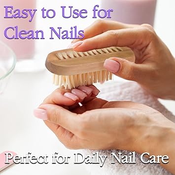 Nail Brush Set 6Pcs Wooden DoubleSided Nail Cleaning Brushes with Tools Natural Hand Foot Care for Men Women Hygiene Manicure Pedicure Accessories Kit - Image 3