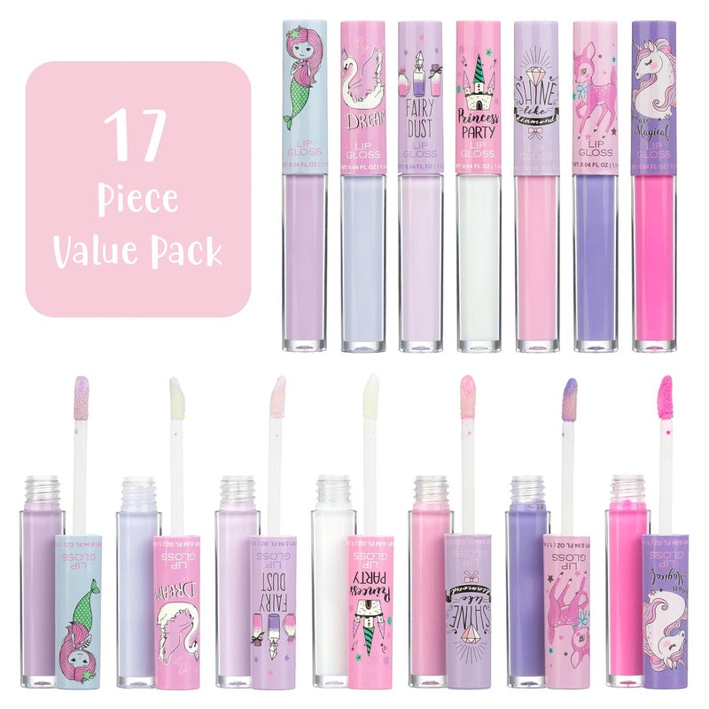 EXPRESSIONS 14pc Lip Gloss for Girls - Glossy Lip Gloss Tubes | Non Toxic Lip Gloss Set - Unicorn Princess Birthday Party Favors Kids Makeup - Image 2