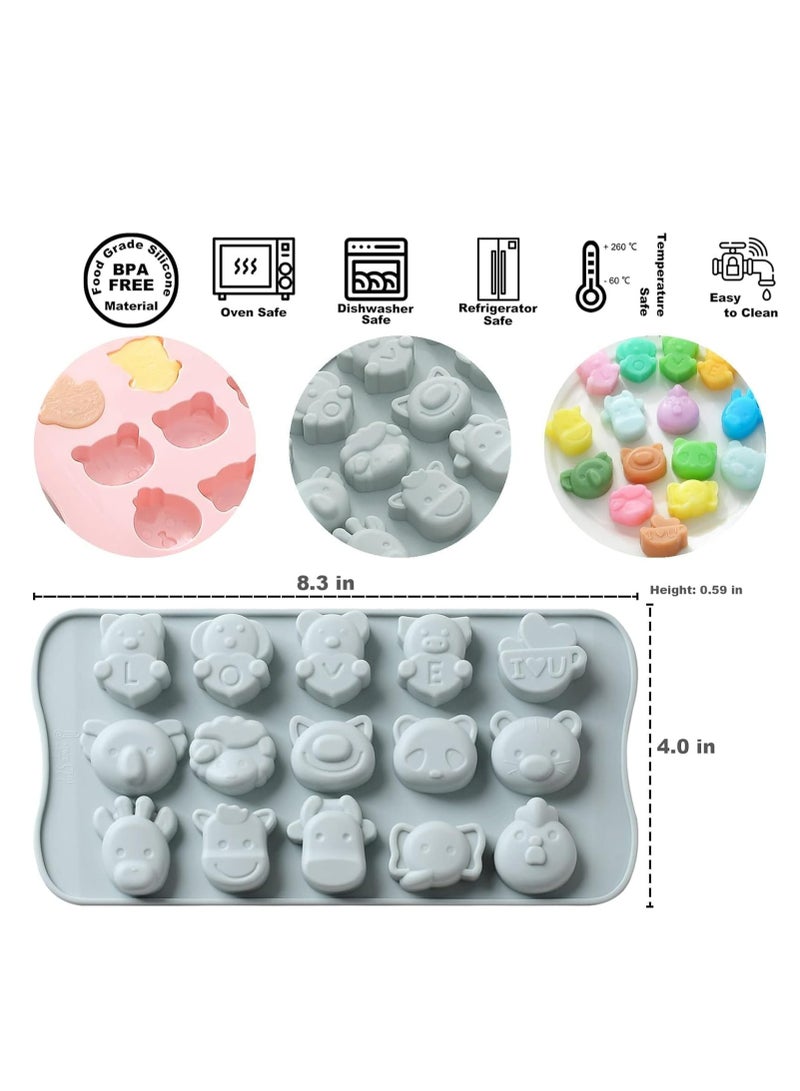 Oasisgalore 2 Pieces Non-stick Candy Chocolate Jelly Silicone Molds Ice Cube Tray for Cake Cookies Candy Jelly - Image 2