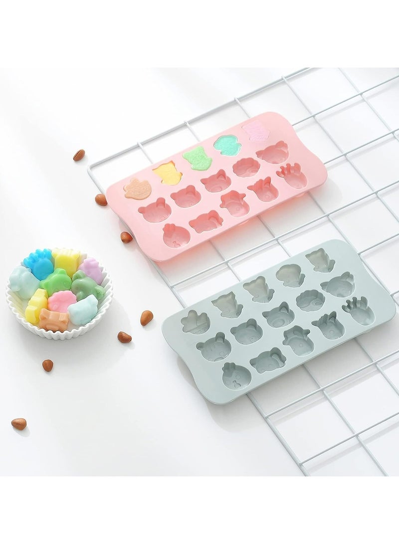 Oasisgalore 2 Pieces Non-stick Candy Chocolate Jelly Silicone Molds Ice Cube Tray for Cake Cookies Candy Jelly - Image 3