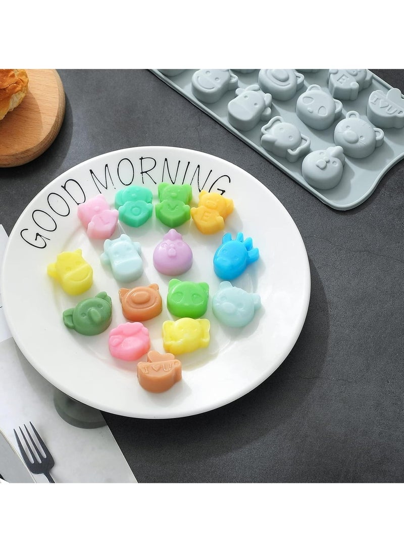 Oasisgalore 2 Pieces Non-stick Candy Chocolate Jelly Silicone Molds Ice Cube Tray for Cake Cookies Candy Jelly - Image 4