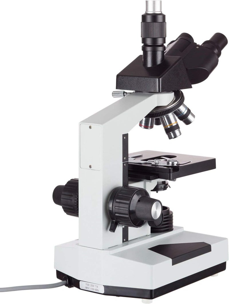 AmScope AmScope T490B5MT Digital Compound Trinocular Microscope WF10x and WF20x Eyepieces 40X2000X Magnification Brightfield Halogen Illumination Abbe Condenser DoubleLayer Mechanical Stage Sliding Head HighResolution Optics Includes 5MP Camera with Reduction Lens and Software  - Image 4