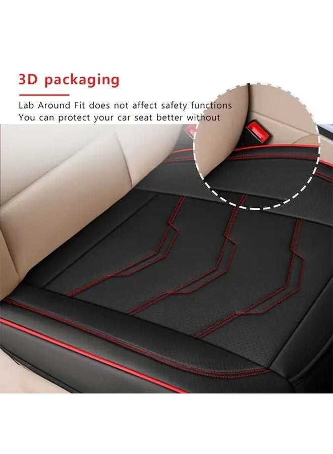 Premium Black Red Line Faux Leather Car Seat Cover Universal Fit Protects Seats Year Round - Image 3