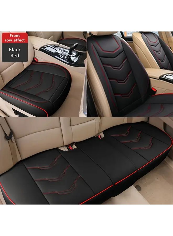 Premium Black Red Line Faux Leather Car Seat Cover Universal Fit Protects Seats Year Round - Image 4