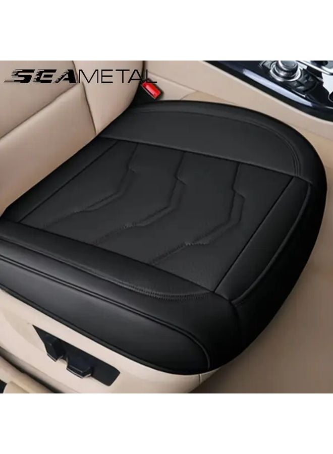 Premium Black Red Line Faux Leather Car Seat Cover Universal Fit Protects Seats Year Round - Image 1