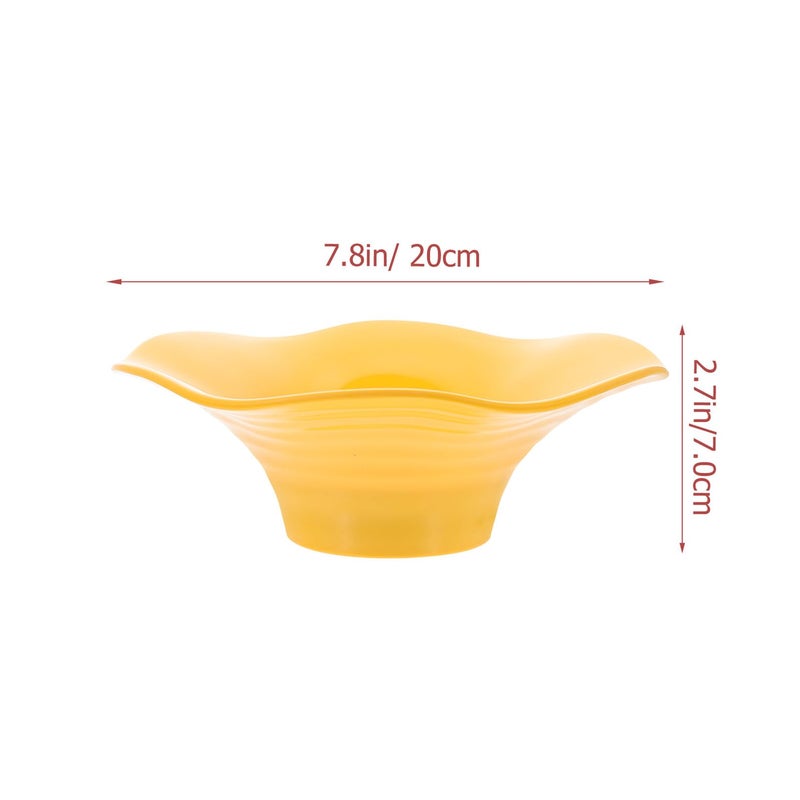 Melamine Wavy Edge Dessert Bowl Reusable for Salad Smoothie Fruit and Ice Cream Serving - Image 3