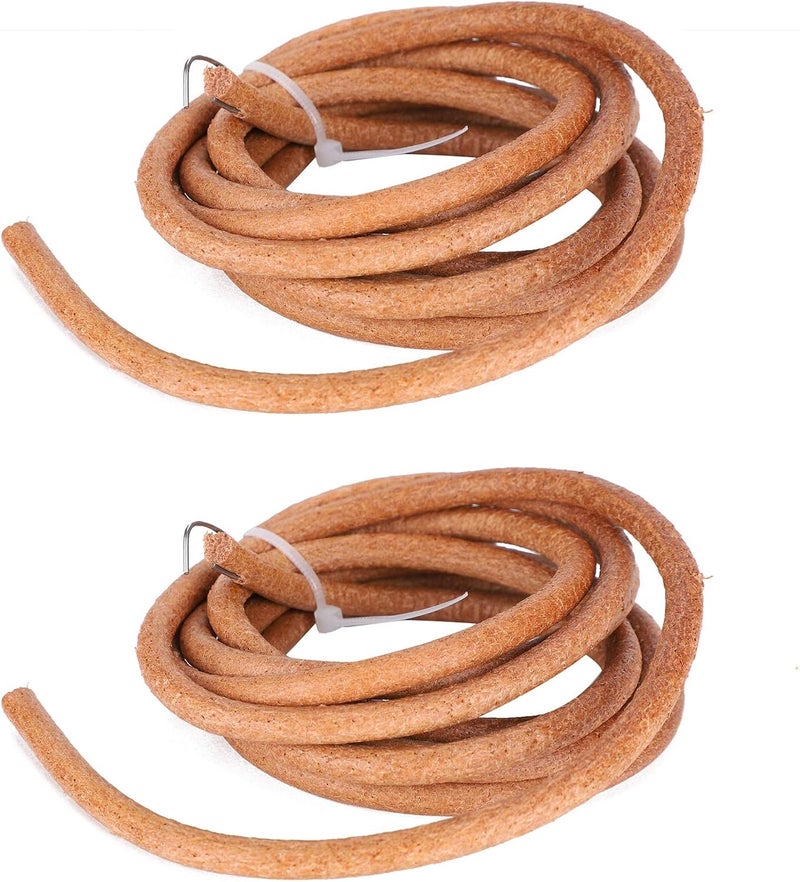 Leather Sewing Machine Belt, Treadle Sewing Machine Parts 2Pcs Sewing Machine Belts Leather Drive Treadle Parts Replacement Sewing Machine Belt with Crochet for Home - Image 2